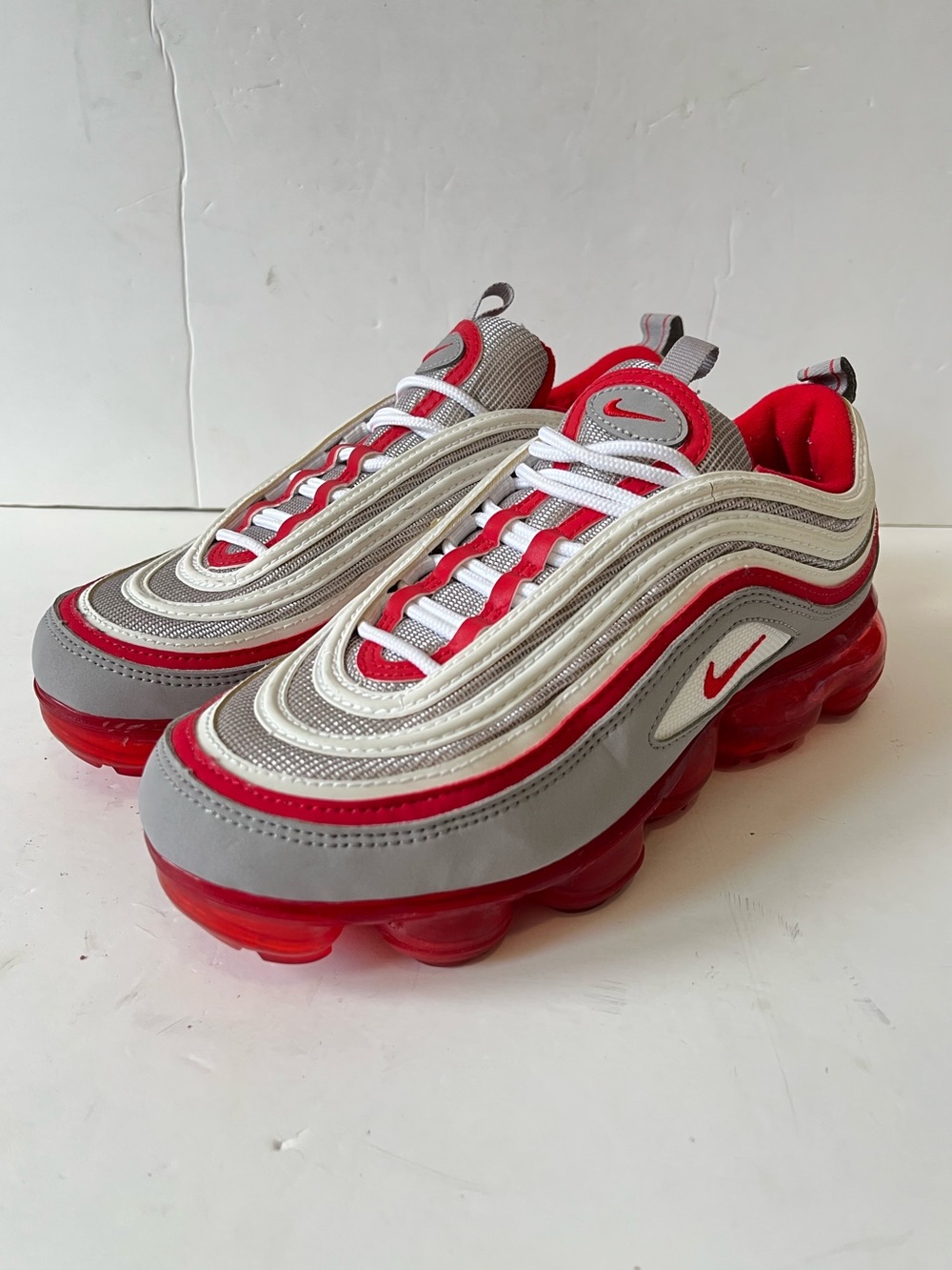 Nike Air VaporMax 97 GS 'Atmosphere Grey' RED Shoes BV1153-002 size 6Y/women7.5